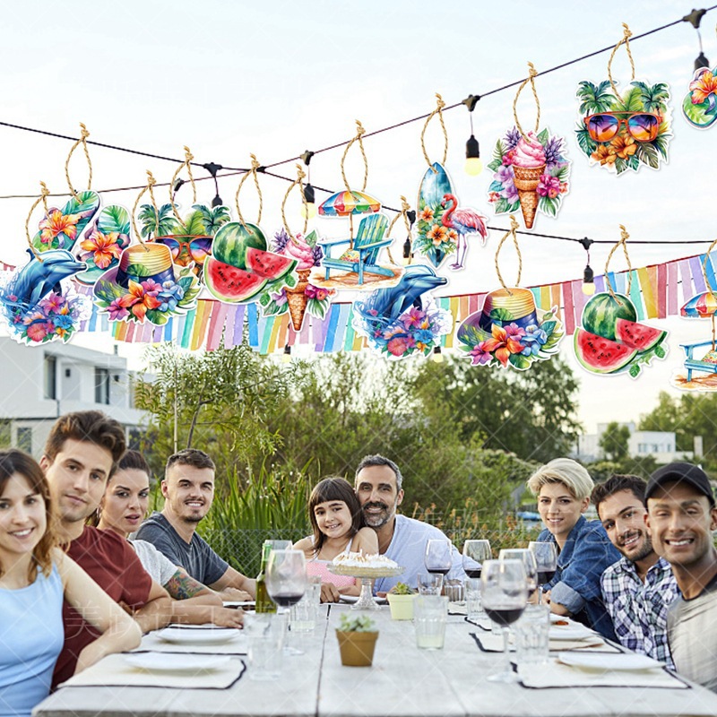 Europa, América, Hawaii, decoración de cumpleaños de verano, decoración de colgante, playa, artículos de fiesta, regalos, colgante