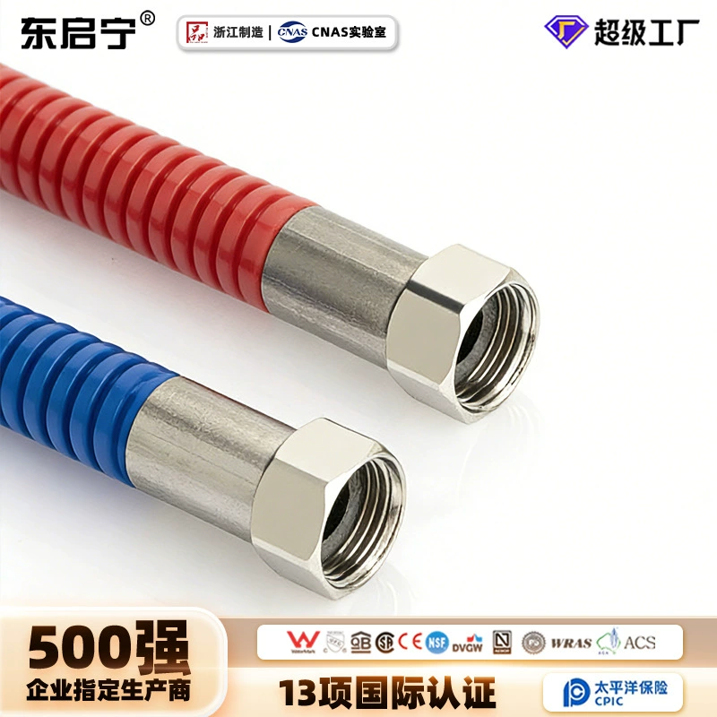 Труба гофрированная из нержавеющей стали 304 с пластиковым покрытием, универсальное соединение, плетеная труба, взрывозащищенная металлическая водопроводная труба-шланг