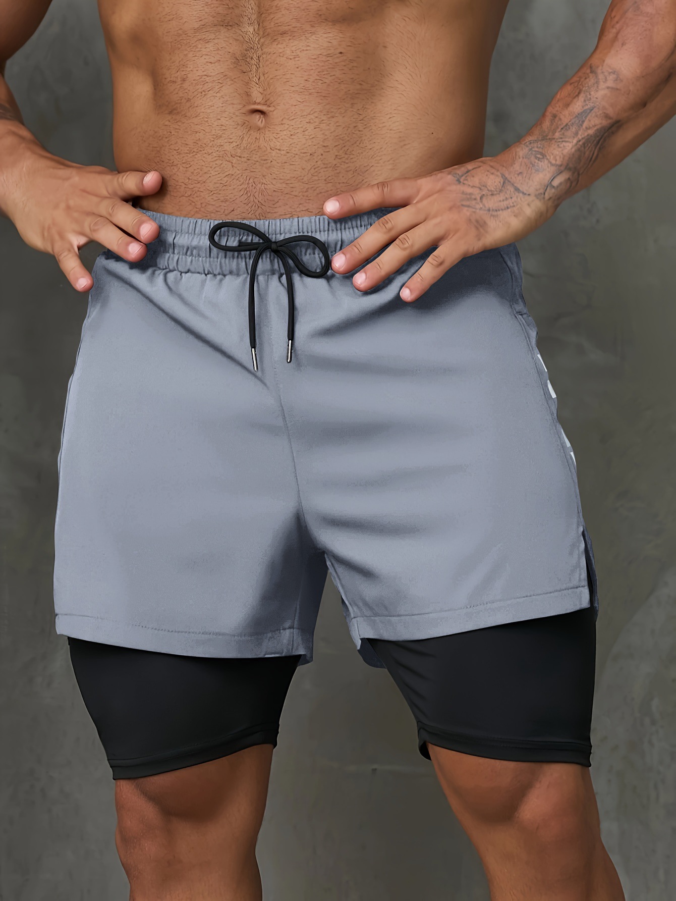 Men's Clothing Athletic Pants Casual Outdoor Breathable Multi Pocket Double Layer Shorts Muscular Design_viptrois.com
