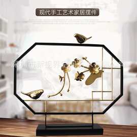 现货批发不锈钢抽象雕塑酒店家居玄关模型新中式铁艺摆件装饰品