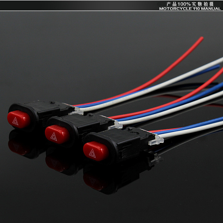 interruptor de vehículo eléctrico doble parpadeo piezas de montaje pedal de motocicleta doble parpadeo luz de peligro de emergencia doble botón de advertencia nocturna