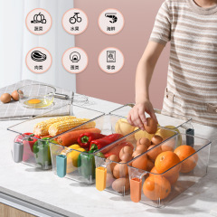 Simple color handle storage box PET food transparent preservation box kitchen fruit bottle and jar organizer refrigerator box