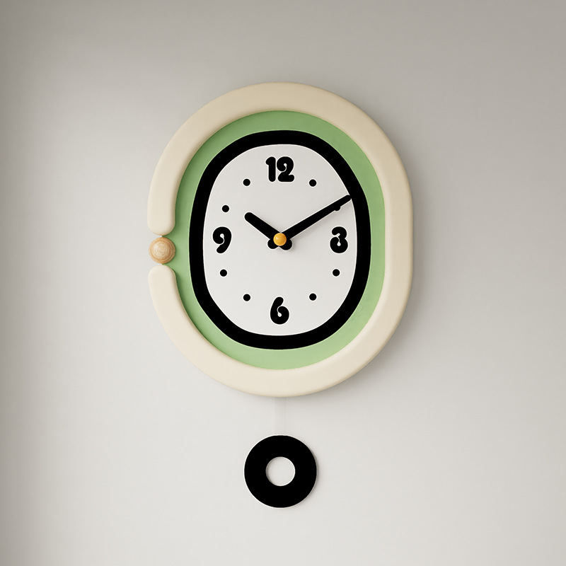 2025 Creative Watch High-class Living Room Cream Wind Decorative Wall Clock Distinctive Creative Fashion Children's Room Wall Clock