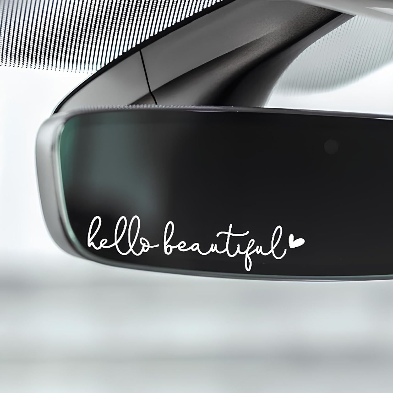 Hot Selling Hello Beautiful Car Mirror Sticker, Rear View Mirror Female Decal_voghion.com
