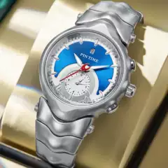 Y2K Alien Blue Judge Watch for Men, Non-Mechanical, Stylish Brand, High-End Trendy Designer Watch with Ins Appeal