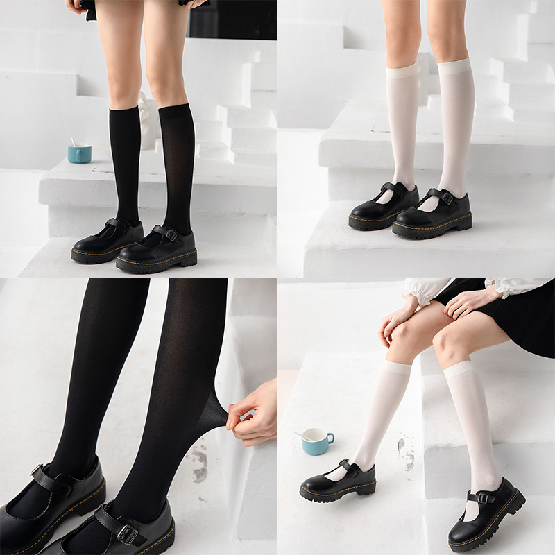 Verano y otoño fino JK calcetines mujeres medias japonesas calcetines de becerro ins moda terciopelo color sólido pila calcetines al por mayor