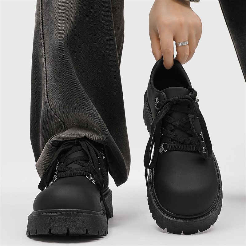 Men's Shoes 2026 New Model Carbon Black Mickey Derby Shoes Niche Original Workwear Thick-Soled Height-Increasing Large-Toe Casual Leather Shoes Men's Shoes 2026 New Model Carbon Black Mickey Derby Shoes Niche Original Workwear Thick-Soled Height-Increasing Large-Toe Casual Leather Shoes