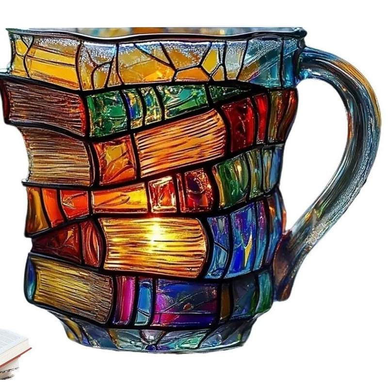 Painted Book-Shaped Mug, 13×10×11 cm Decorative Coffee Cup, Folding Cup Variants