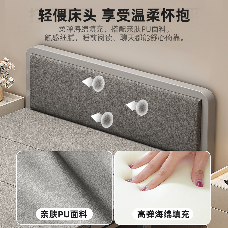 Cama individual plegable para adultos domésticos 1m2 cama simple para alquiler dormitorio reforzado cama de hierro de placa dura cama doble