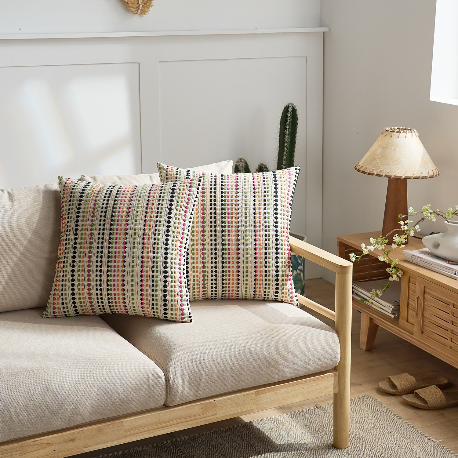 130g Weight Sofa Covers Home Textiles & Decor Type Polyester Material Stripe Pattern Simple Style Style Multicolor Color Simple Style Stripe Polyester Sofa Covers Couch & Sofa Decor 18