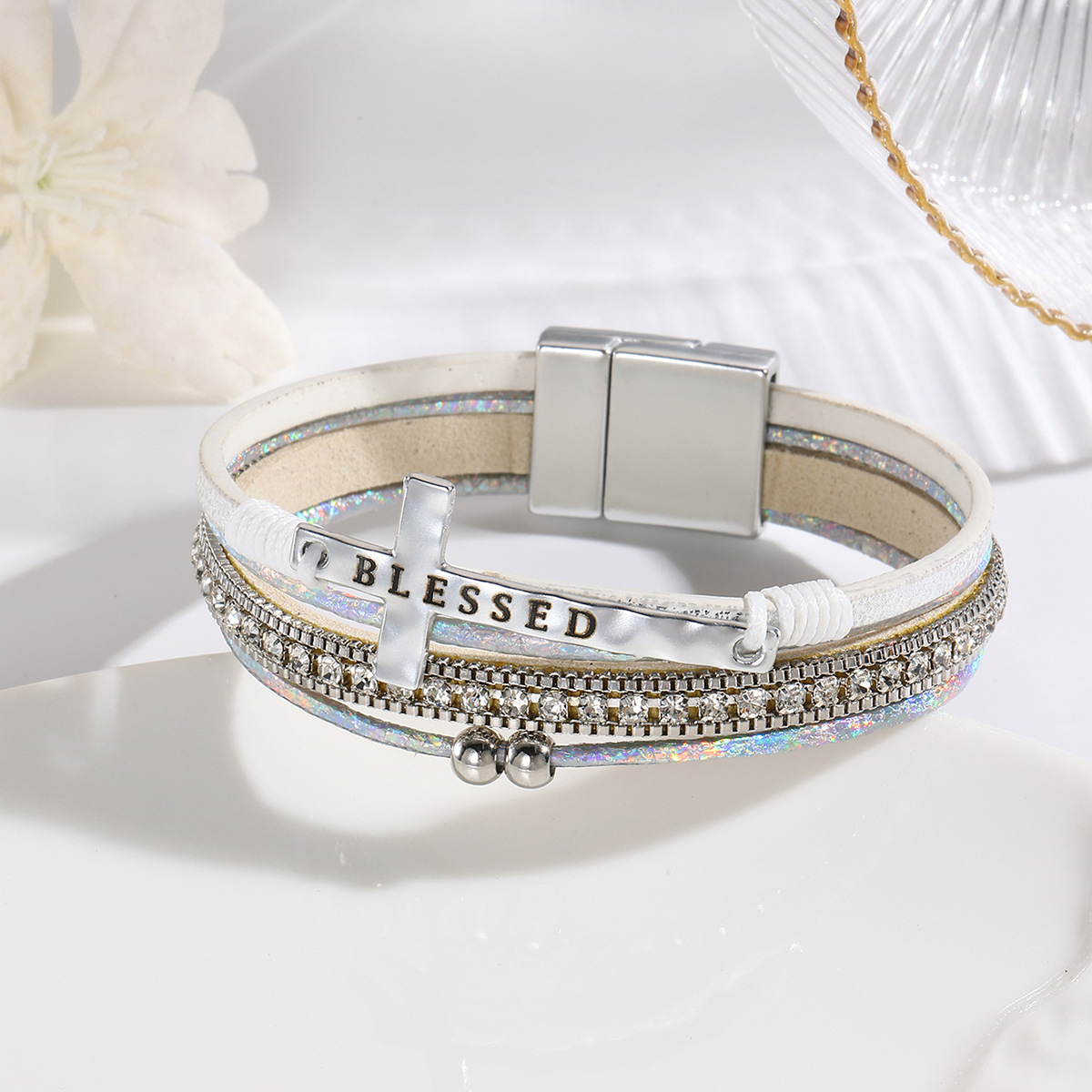 Bohemian Multi-layer Charm Bracelet With Magnetic Clasp And Crystal_voghion.com