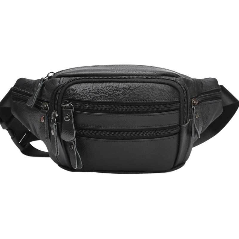 Street Trendyy Shoulder Bag for Men 2025 New Korean Style Fashion Crossbody Waist Bag Outdoor Cross-Border Genuine Leather Men's Chest Bag