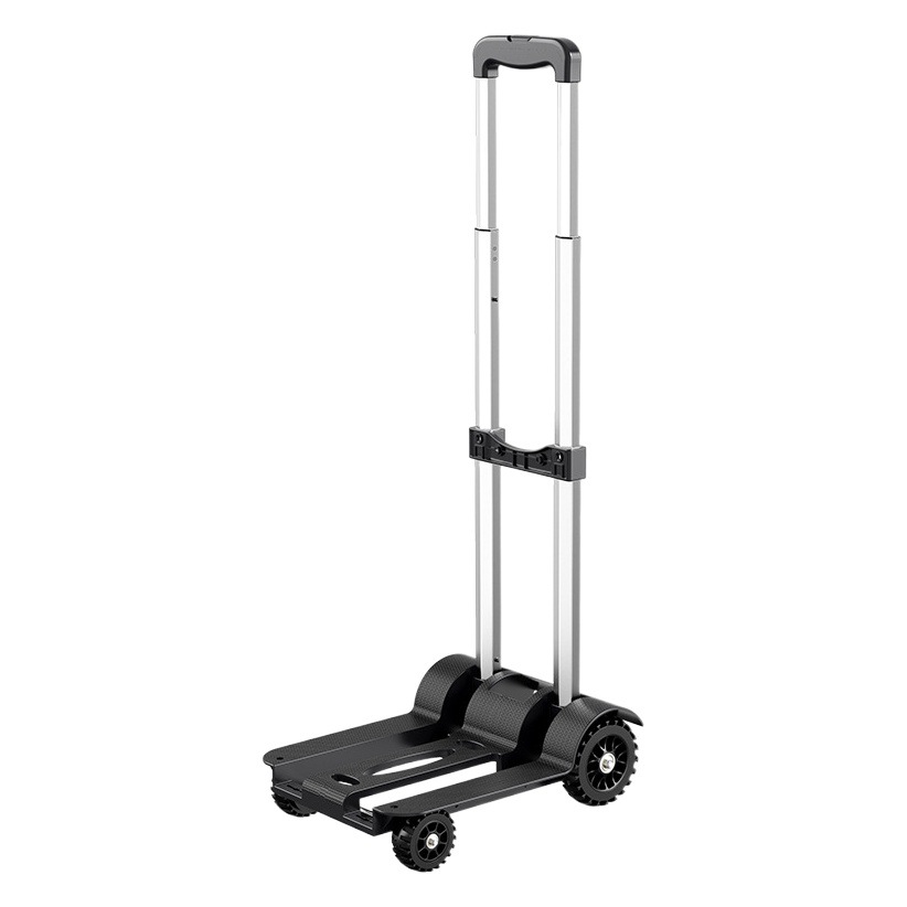 Carrito plegable para transportar mercancías, carrito de compras, carrito de mano, carrito de reparto exprés, carrito para equipaje con ruedas con freno y capacidad de carga.