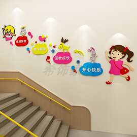 幼儿园环创楼梯主题文化墙面装饰贴成品辅导班级教室环境布置材料