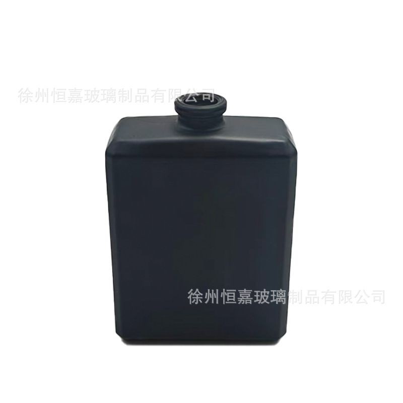 Viajes al por mayor botellas de perfume cuadradas negras portátiles botellas de perfume de vidrio negro brillante botellas de muestra de vidrio negro mate