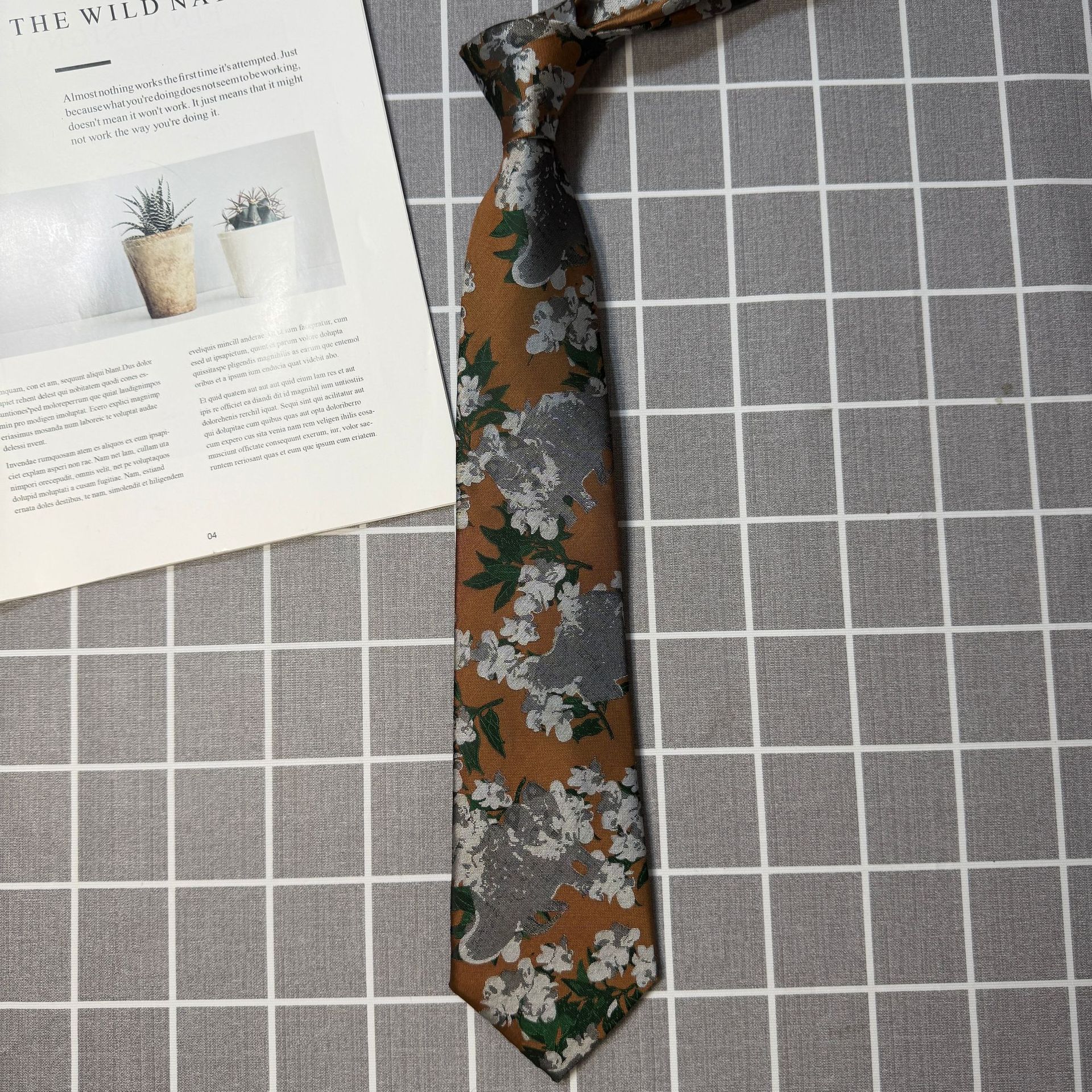 Vintage herrslips med blommönster formell accessoar_voghion.com