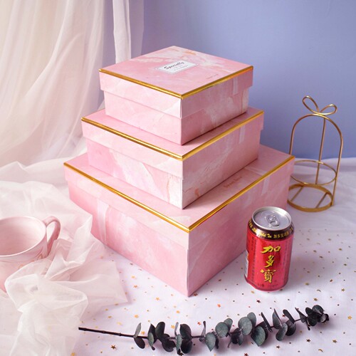 Square marble-style gift box wholesale, buy 520 get a gift for boyfriend/girlfriend, birthday gift box, wedding celebration favor box