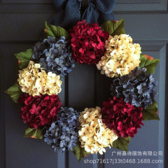 2025年独立日アジサイ赤白青花輪クロスボーダーアマゾングリーンSpring Wreaths