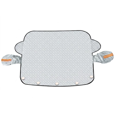 Car snow and frost protection cover, front windshield sunshade, heat insulation sunshade, cross-border car snow cover and sunshade (Car snow shield) - car-snow-shield-thickened-5-magnet-ultrasonic-large-size-orange-reflective-strip-1481182525