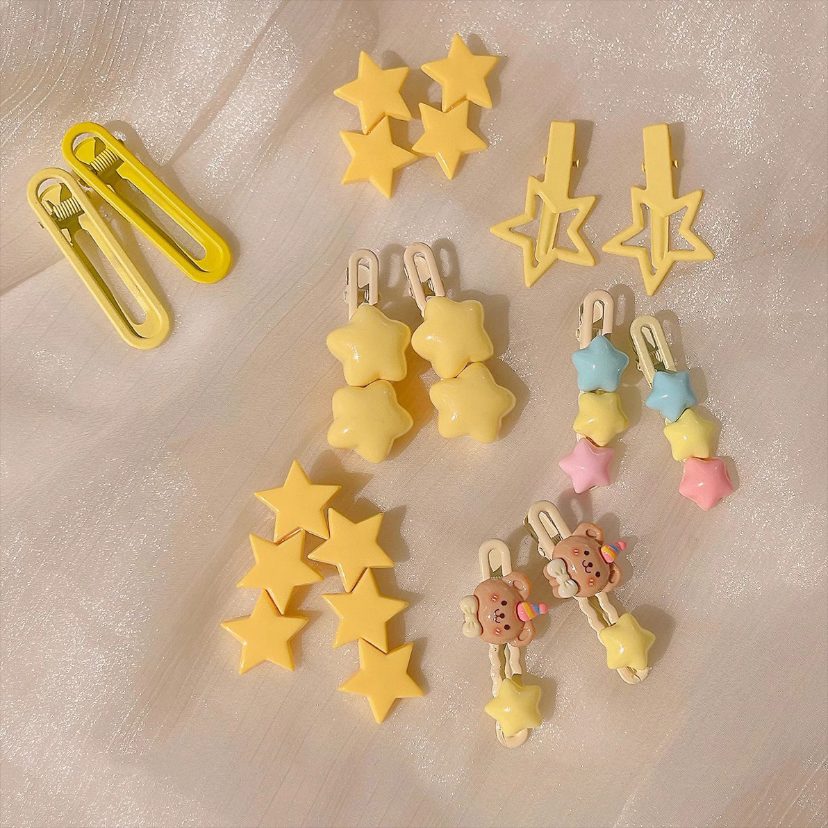 Linda estrella horquilla de dopamina para niños horquilla femenina frente flequillos pequeño clip tocado 2024 nuevo clip lateral