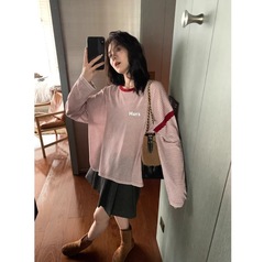 宽松慵懒松弛感条纹针织衫女入秋穿搭高级感早秋韩系chic别致上衣