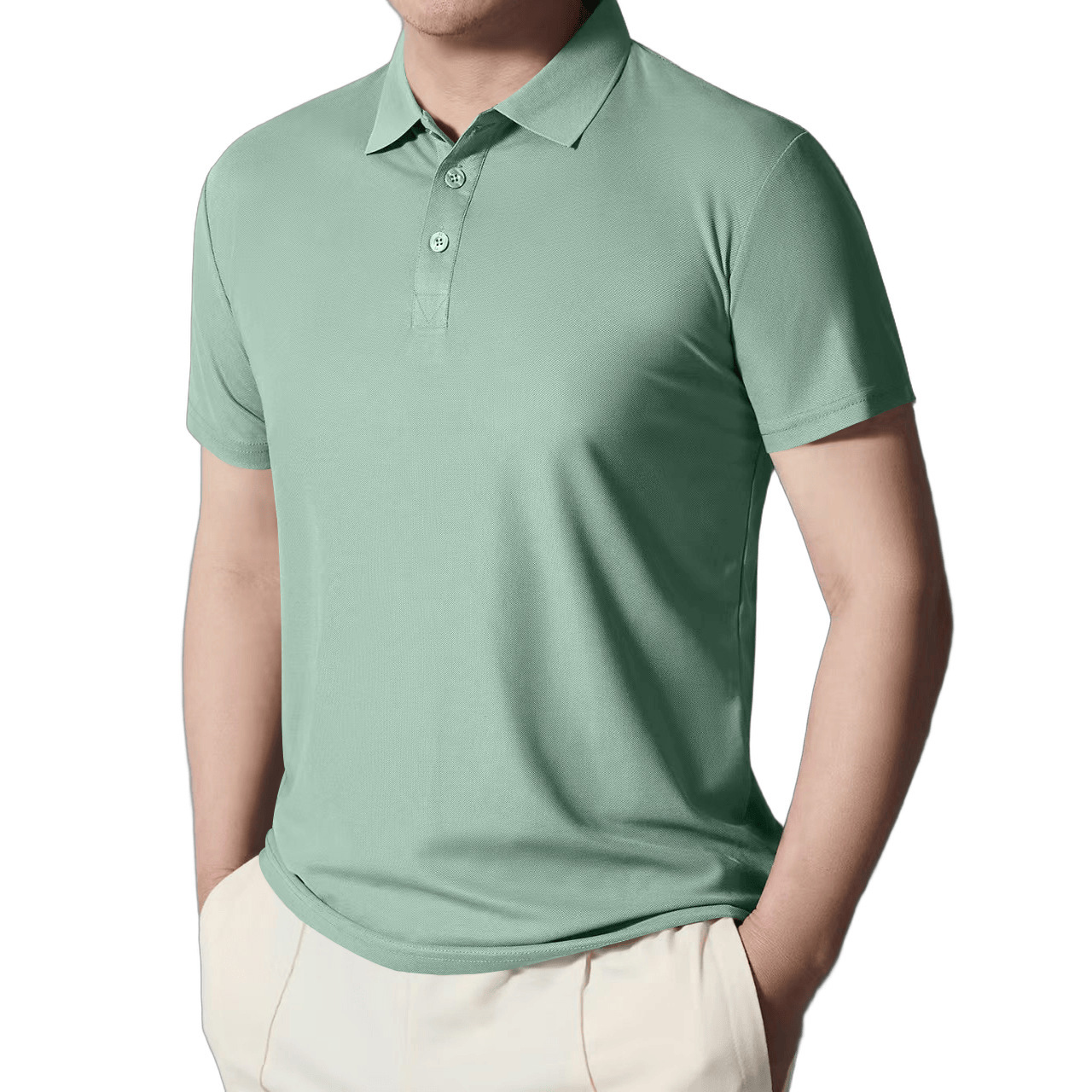 Camiseta de polo de mangas cortas transfronterizas Aliexpress de verano con solapa casuales de color sólido para hombres jóvenes camiseta de negocios de secado rápido