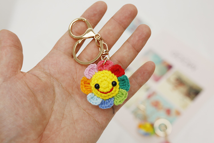 Cute Style 1 Piece Cute Sunflower Yarn Women's Bag Pendant Keychain