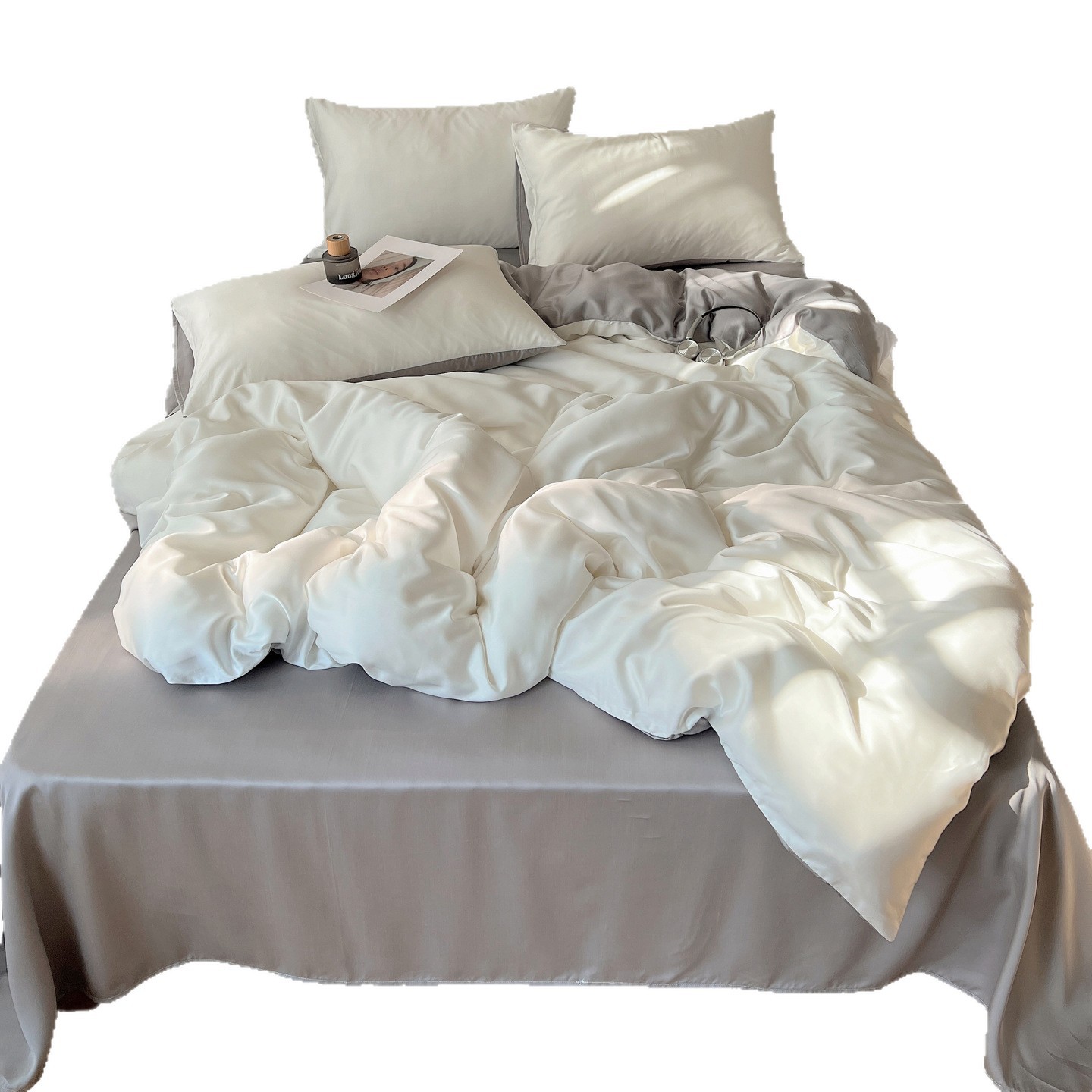 Silk Duvet Cover Set Summer Cooling Breathable Washable Soft_voghion.com
