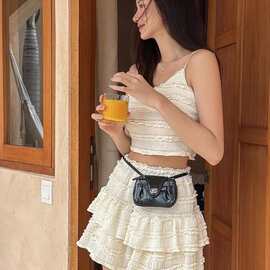 甜美法式少女纯欲小香风温泉度假三件套裙款泳衣女比基尼BIKINI