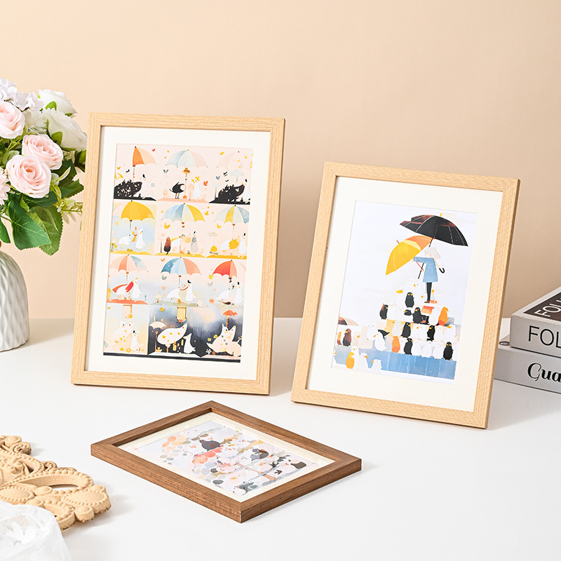 In-Stock European and American Style DIY Simple Solid Wood Photo Frames, Tabletop Frames, Wholesale Framed Picture Frames a 48inch Wall-Mounted Photo Frame Manufacturer