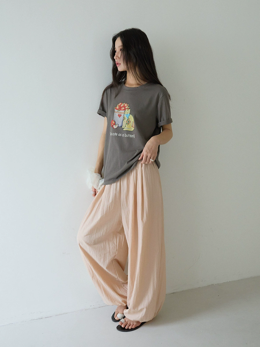 【Ace God Pants】Оufan корейские плавучие бамбуковые волокна воздухопроницаемые штаны для женщин летом Свободный высокий пояс повседневные штаны 2889