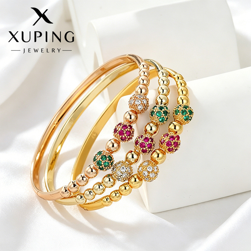 Xuping mosaico de colores gemas artificiales pulsera de bola pulsera de nicho de moda retro temperamento pulsera transfronteriza al por mayor image 1