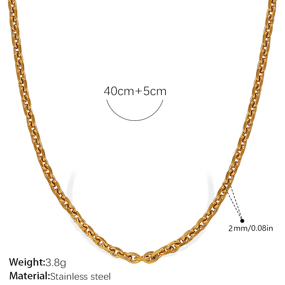 Collar versátil con cadena de hueso de serpiente estampado – cadena trenzada, chapado en oro 18K, personalidad femenina image 29