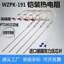pt100三芯线铂热电阻铠装WZPK191温度传感器探针式感温探头pt1000