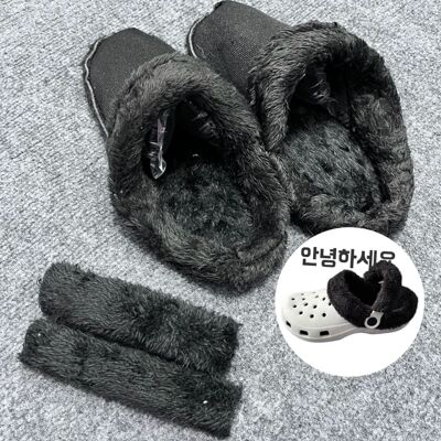 (Трансграничная торговля), тапочки в стиле Crocs, бахилы, утепленные аксессуары, удерживающий тепло мягкий бархатный съемный вкладыш