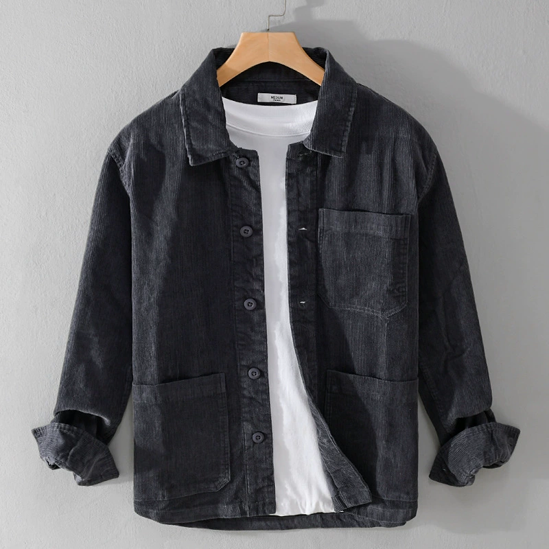Autumn corduroy comfortable jacket for leisure, oversize