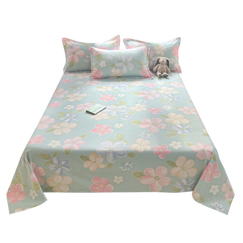 Sábana de algodón puro de una sola pieza engrosada 100 dormitorio de algodón cama individual para niños sábana de estudiante de tres piezas doble nuevo