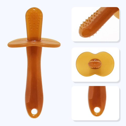 Factory price: Baby soothing molar stick, baby teether, newborn silicone toothbrush, nano silver portable set