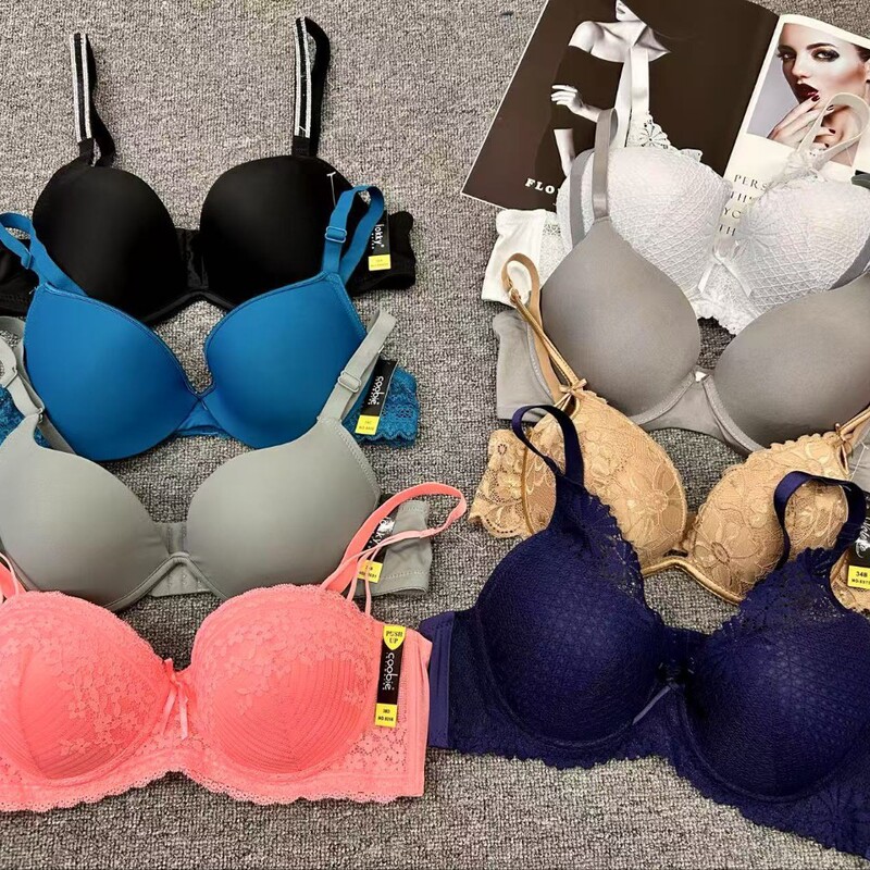 ミックススタイル調整ブラジャー、マルチカラー、A〜Dカップ、光沢のあるレース|undefined