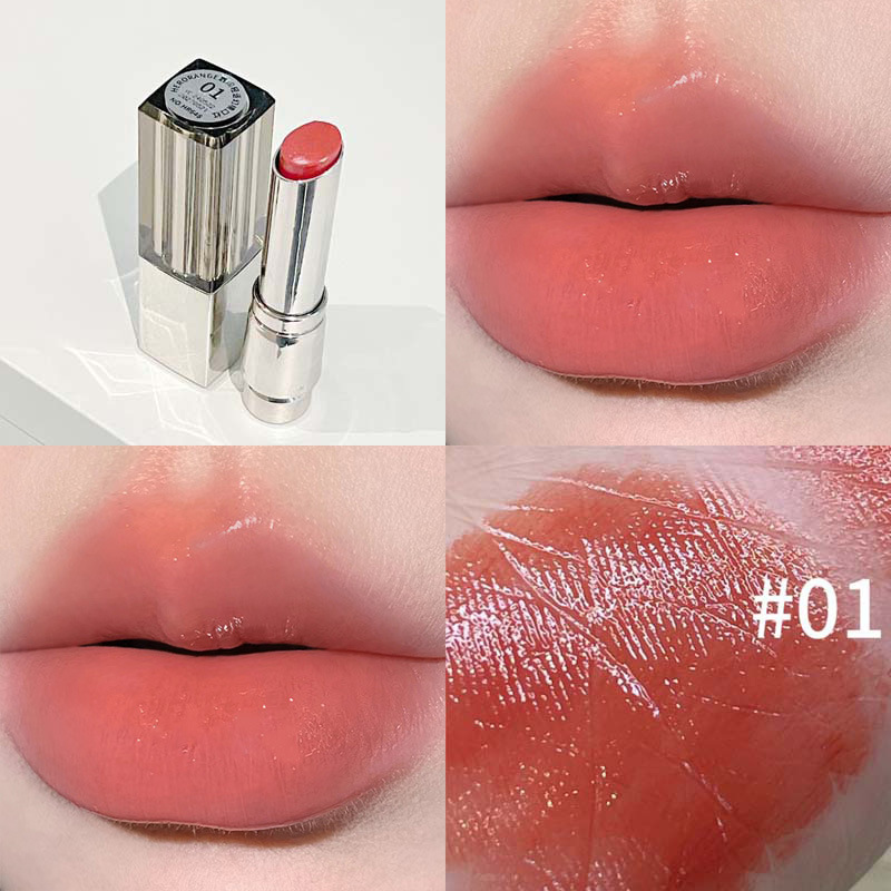 HERORANGE lipstick de fantasía de lenguaje ligero entre los labios espejo no pegajoso, claro, blanco y tierno lápiz labial