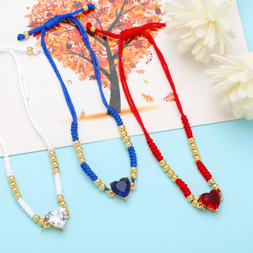 Fashion Heart Shape Copper Bracelets Zircon Copper Bracelets