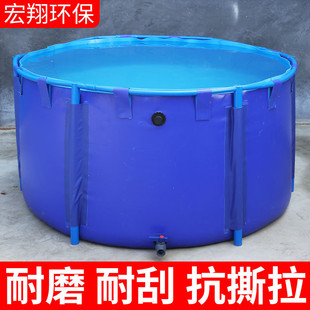 Round Canvas Fish Pool Children's Swimming Pool Thickened with Bracket Folding Fish Water Tank Large Plastic Fish Pool
