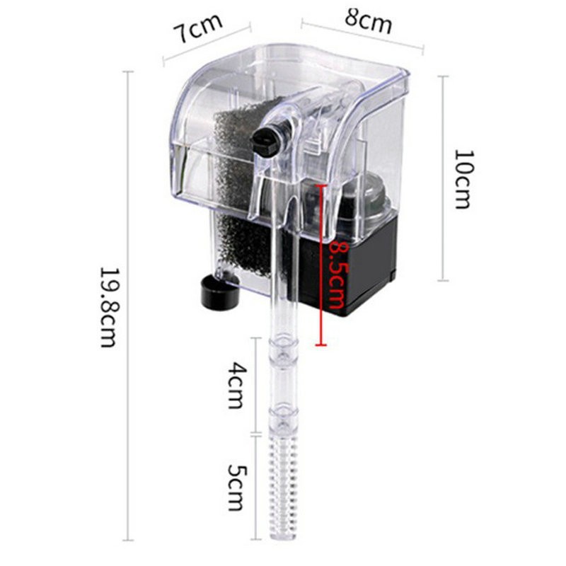 Aquarium Filial Filter Grass Tank Plug -in Aquarium Small Water Wall -Mart -hanging Cylinder Water Water Water Water Mitrant Filter 3