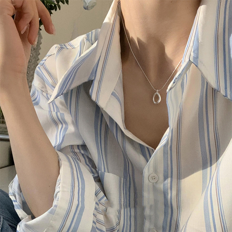 Irregular Circle Necklace Water Drop Clavicle Chain For Women_voghion.com
