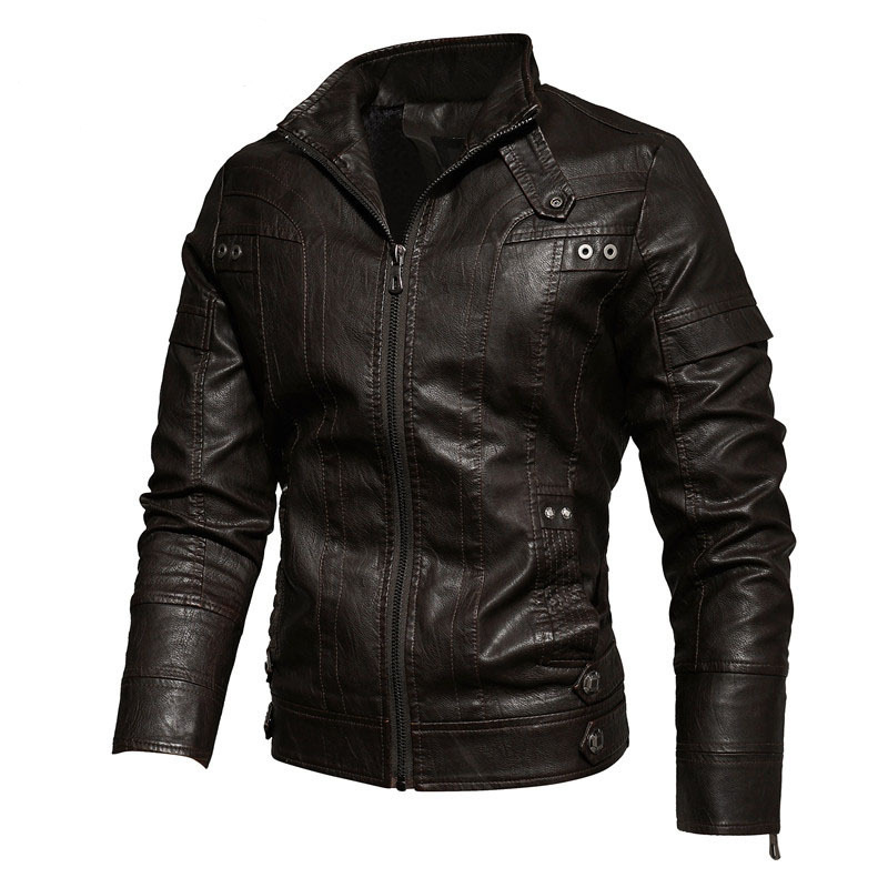 Men's Leather Jacket High Quality Stylish Synthetic Pu Coat_voghion.com