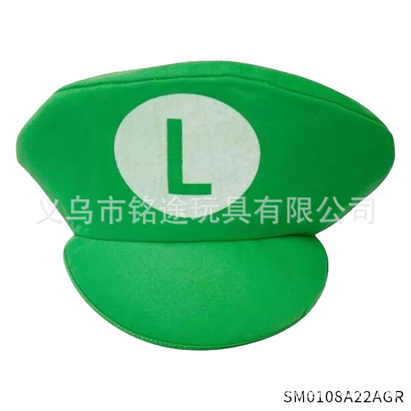 Fabricantes de sombreros al por mayor Halloween Luigi sombrero traje de dibujos animados sombrero barba guantes traje