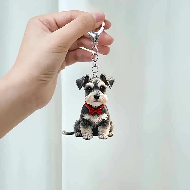 Nuevo cross-border adorable perro colgante acrílico material plano para automóviles accesorios mochila decoración del hogar