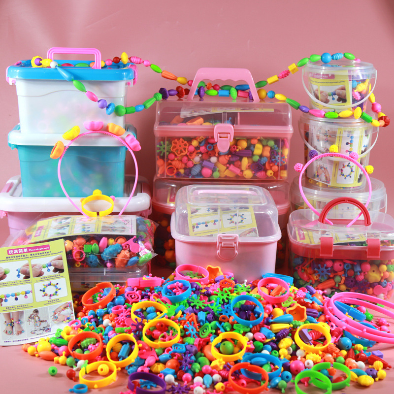 源头工厂百变创意波普串串珠拼插儿童串珠玩具珠diy女孩手链项链