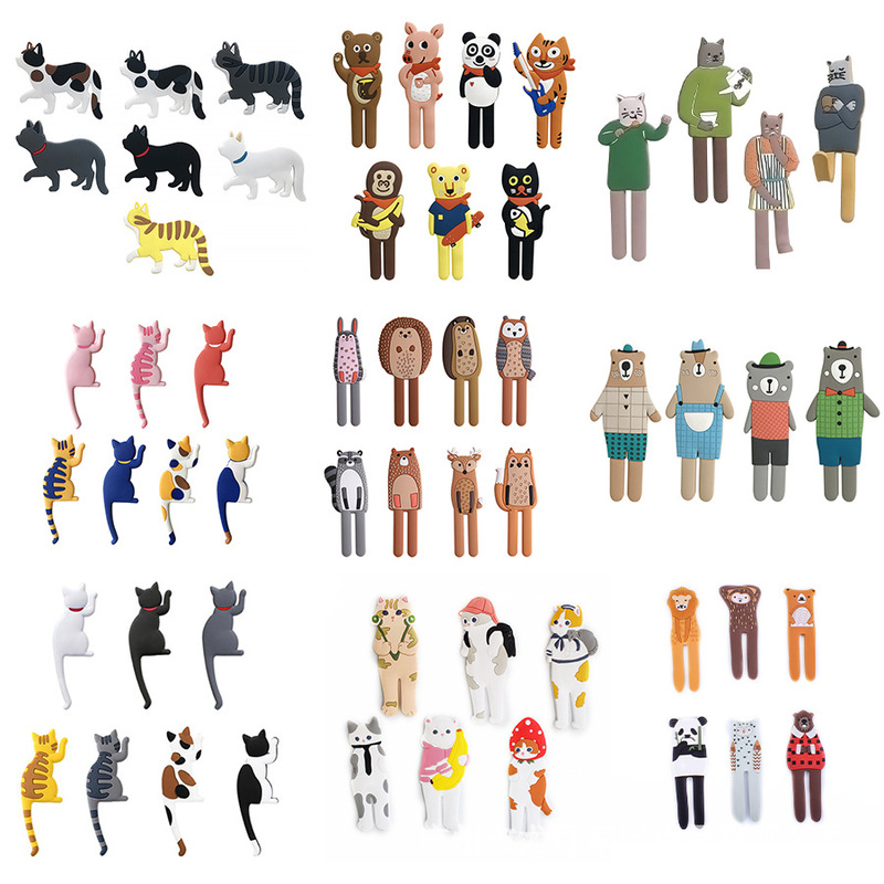 Magnetic Children's Hooks, Creative Cute Cartoon Refrigerator Magnet Hook Set Combination for Kitchen and Bathroom Storage