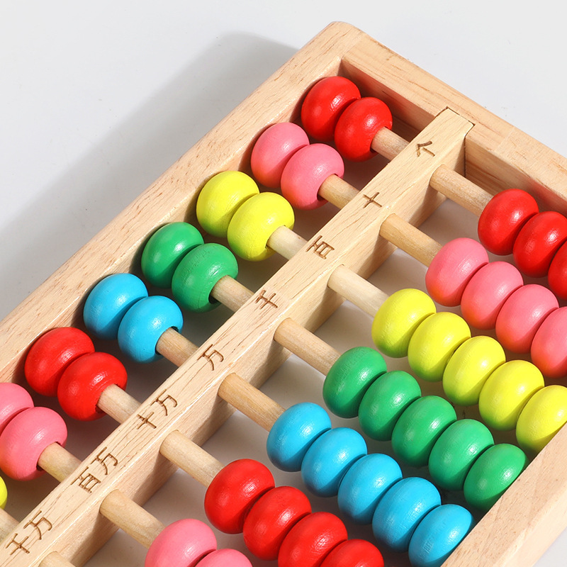 Materiales de enseñanza de matemáticas ábaco de madera para niños de escuela primaria matemáticas ayudas de enseñanza de entrenamiento de pensamiento de memoria de cuentas juguetes de cálculo personalizados
